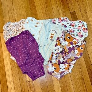 Baby Girl Long Sleeve Onesie Bundle | 18 Months | Carter’s & HB
